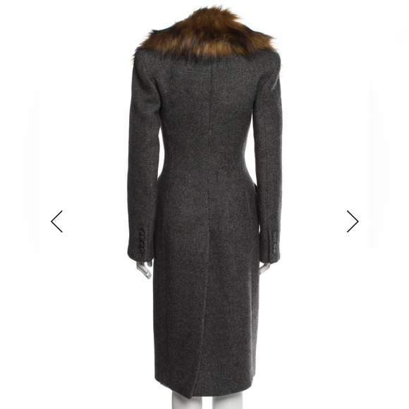KHAITE “Finna” Sophisticated Coat with Removable Faux Fur Collar - size 0 - NWT - Picture 4 of 16